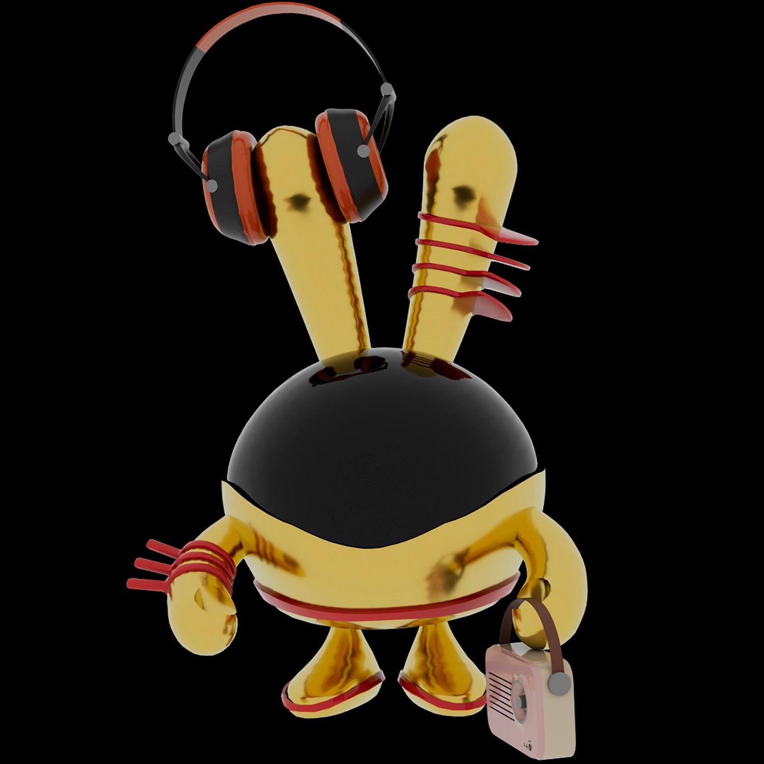 boom-box-gold | Collectible designer toys at R.Toys boom-box-gold