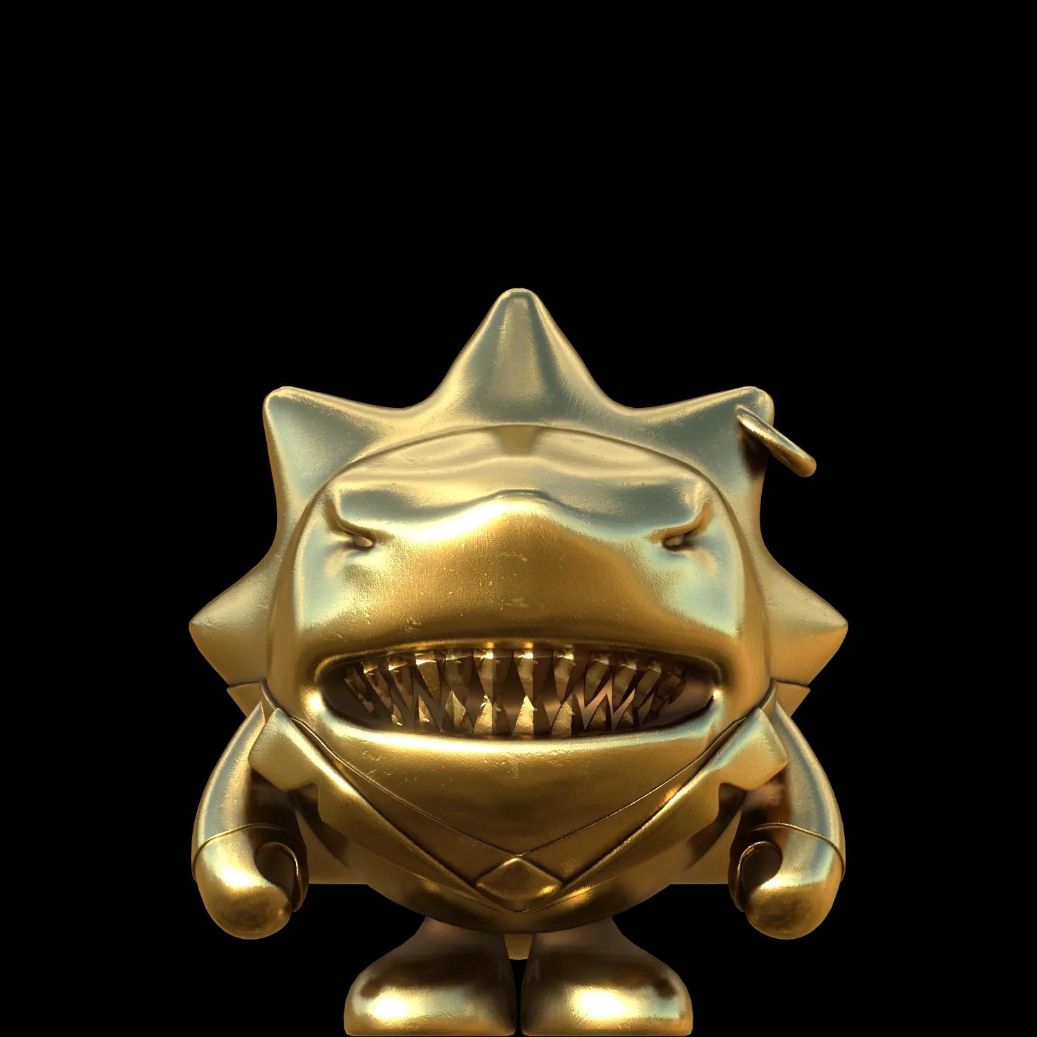 sharko-chiko-gold | Collectible designer toys at R.Toys sharko-chiko-gold