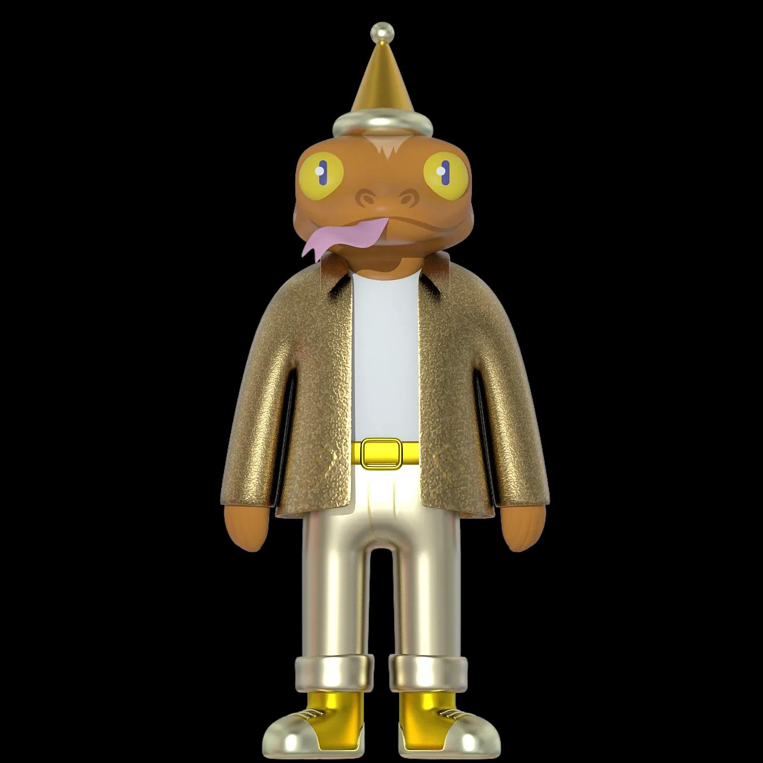 golden-blaze-gecko | Collectible designer toys at R.Toys golden-blaze-gecko
