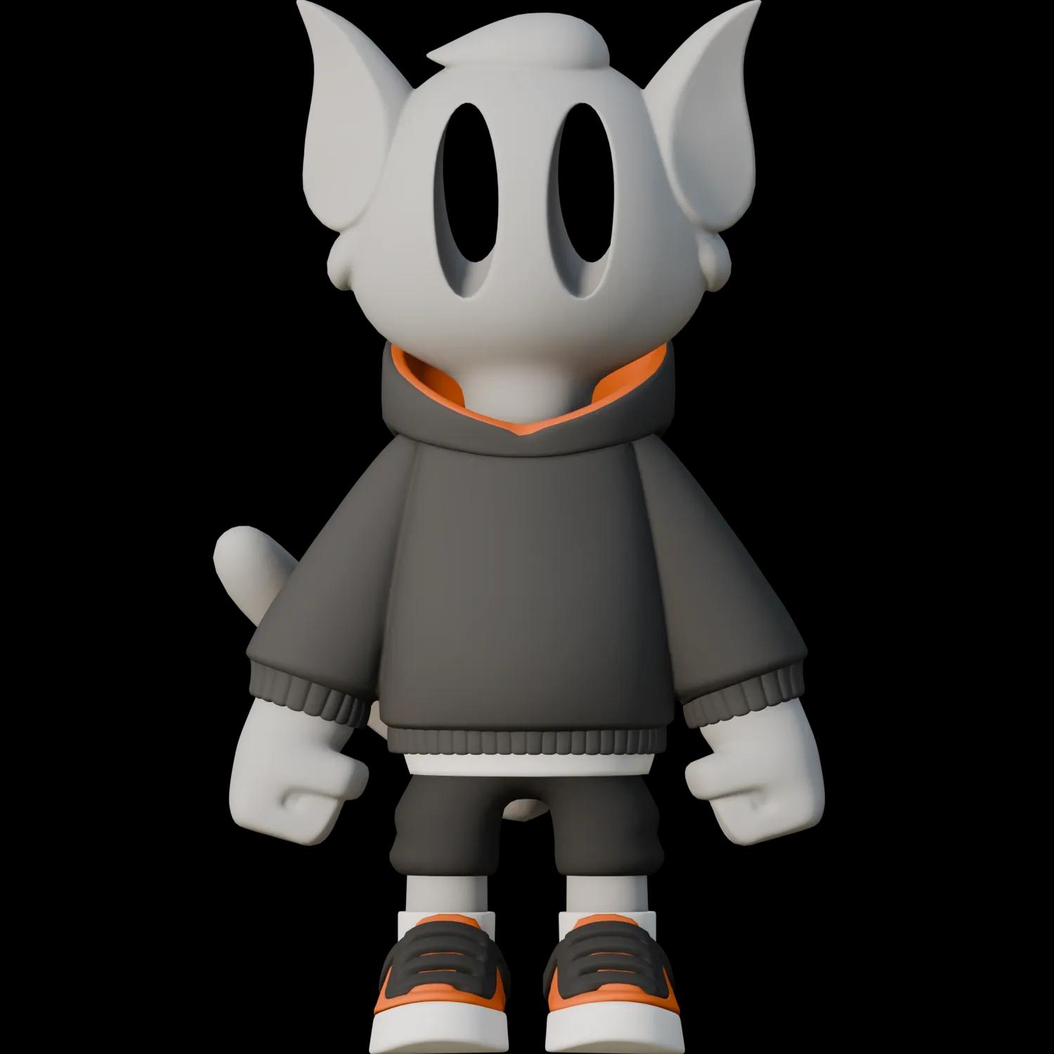 hoodie-orange-black | Collectible designer toys at R.Toys hoodie-orange-black